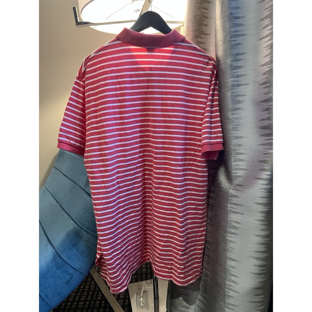 Polo Ralph Lauren Polo Shirt XL Pink White Stripe Pony Cotton Golf - Picture 2 of 8